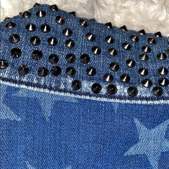 Guess Studded Dark Blue Denim Jacket - Picture 7 of 7